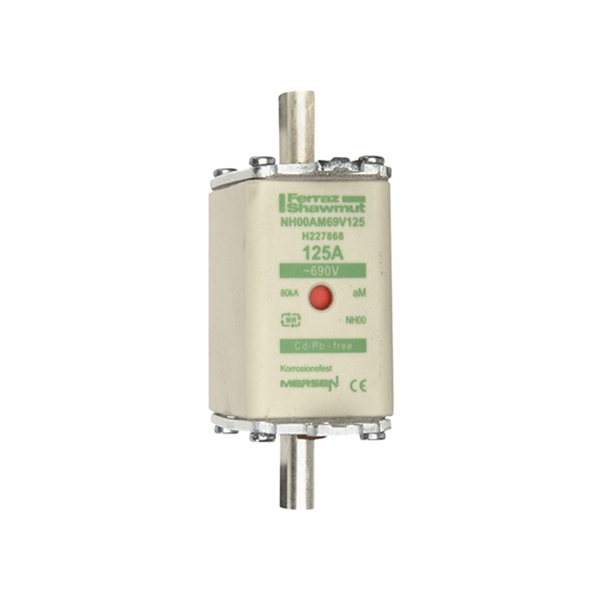 H227868 - NH fuse-link aM, 690VAC, size 00, 125A double indicator/live tags